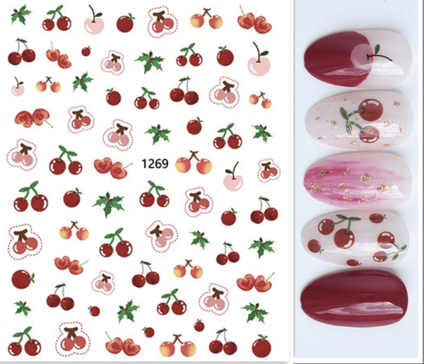 cherry nail decals